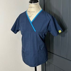 Wink Navy Scrub Top